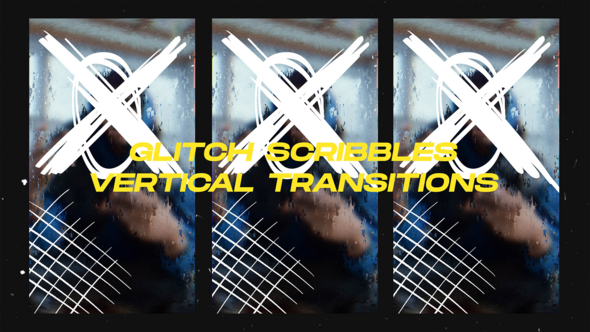 Videohive Vertical Glitch Scribbles Elements Transitions Elements template preview