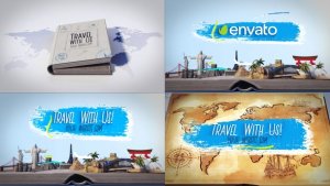 Videohive Travel Book Logo Reveals Logo Stings template preview