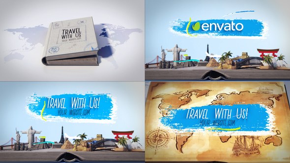Videohive Travel Book Logo Reveals Logo Stings template preview