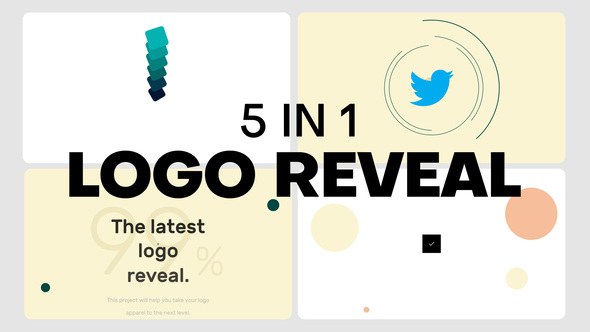 Videohive 5 in 1 Minimal Logo Reveal Pack Logo Stings template preview
