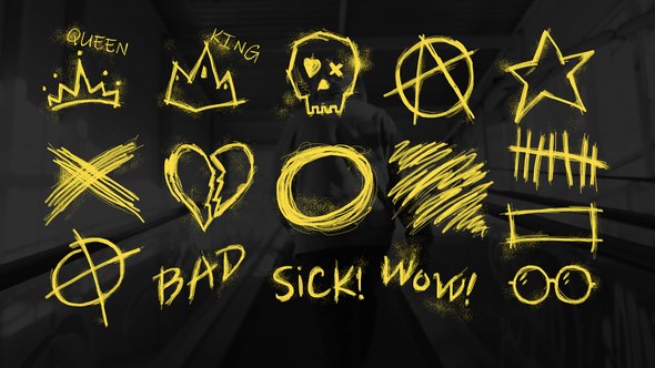 Videohive Grunge Scribbles Elements template preview