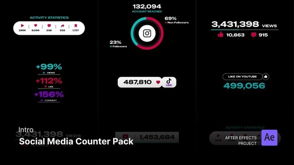 Videohive Counter - Social Media Counter Pack After Effects Template Elements template preview