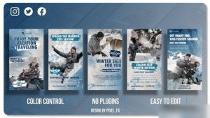 Videohive Winter Sale Instagram Stories Openers template preview