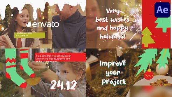 Videohive Christmas Greeting Scenes for After Effects 42180874 Openers template preview
