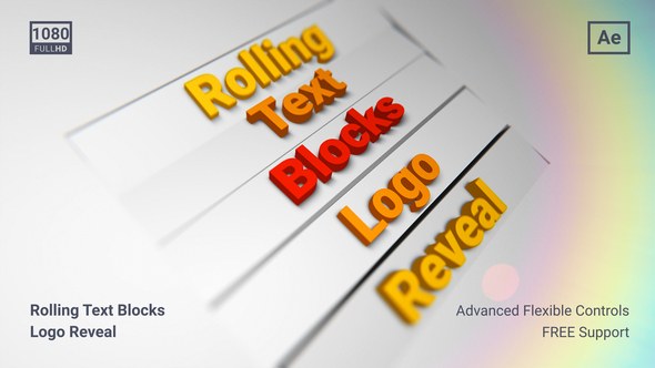 Videohive Rolling Text Blocks Logo Stings template preview