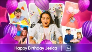 Videohive Happy Birthday Jesica Video Displays template preview