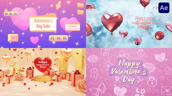 Videohive Valentines Day Titles Reveal Pack Titles template preview