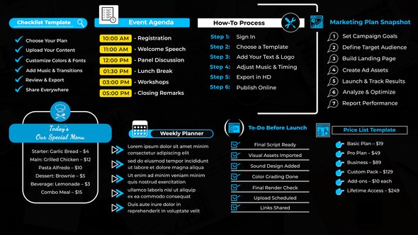 Videohive Checklist &Planning Text List Titles template preview