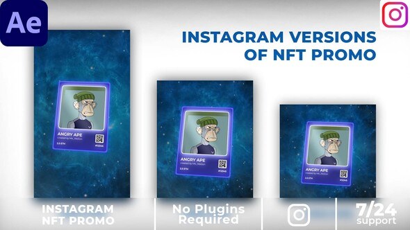 Videohive Instagram NFT Promo || 3D NFT Card Product Promo template preview