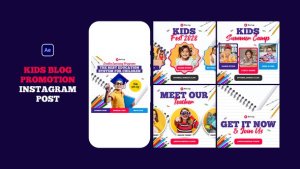 Videohive Kids blog promotion instagram post Elements template preview