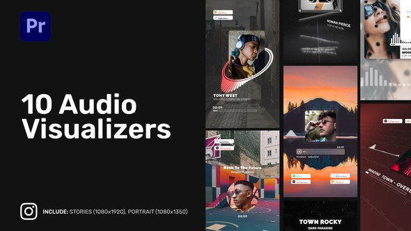 Design Instagram Audio Visualizers for Premiere Pro Premiere Pro template preview