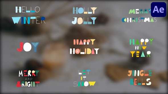 Videohive Christmas Greetings Phrases | After Effects Elements template preview