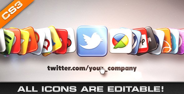 Videohive Media & Social Networks Icons Video Displays template preview