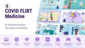 Videohive Medical Covid Healthcare Explainer Pandemic Safety Flirt Elements template preview