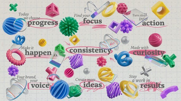 Videohive Playful 3D Marker Titles Titles template preview