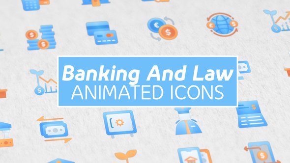 Banking and Law Modern Animated Icons Video Displays template preview
