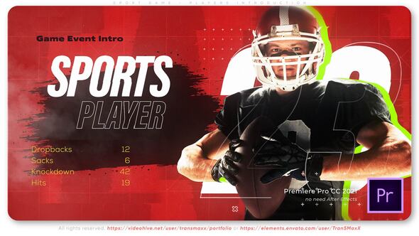 Sport Game Players Introduction Premiere Pro template preview