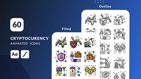 Videohive Cryptocurency Animated Icons | After Effects Elements template preview