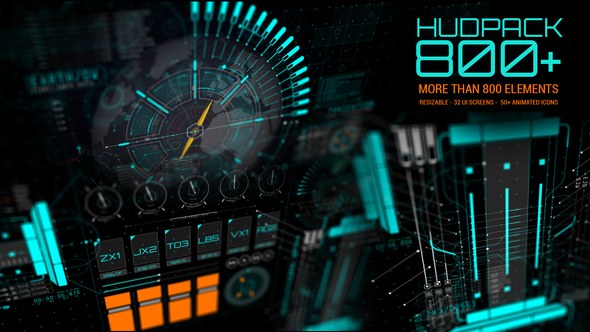 HUD Pack 800+ Video Displays template preview