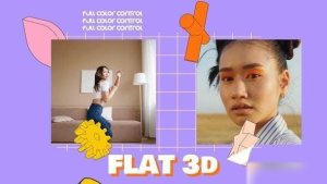 Videohive Flat 3D Pop Intro Openers template preview