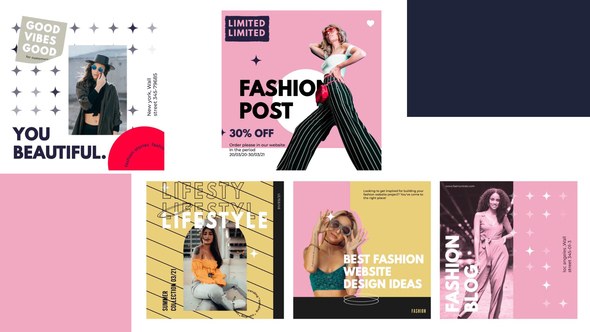 Videohive Fashion serif post instagram Product Promo template preview