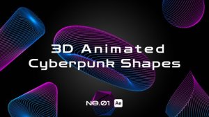 Videohive 3D animated cyberpunk shapes Elements template preview