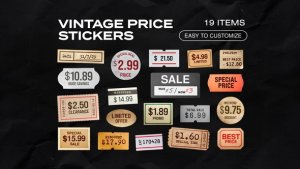 Videohive Animated Vintage Price Stickers Elements template preview