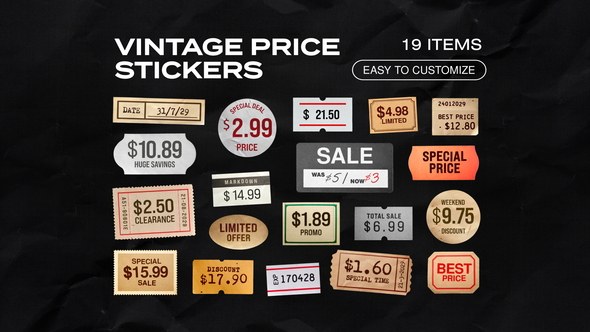 Videohive Animated Vintage Price Stickers Elements template preview