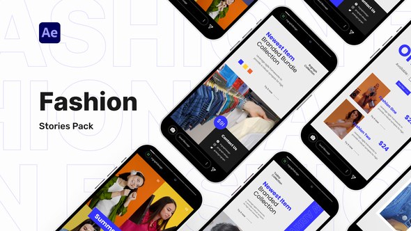 Videohive Fashion Stories Pack Video Display After Effect Template Product Promo template preview