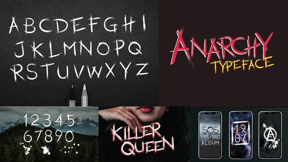 Anarchy Animated Typeface Video Displays template preview