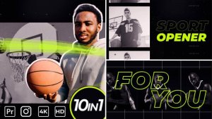 Sport Opener MOGRT Premiere Pro template preview