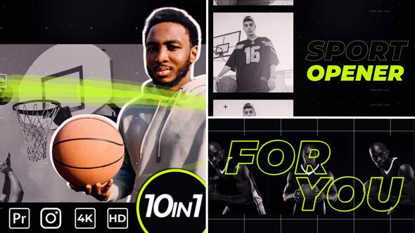 Sport Opener MOGRT Premiere Pro template preview