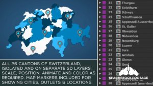 Switzerland Map Kit Video Displays template preview