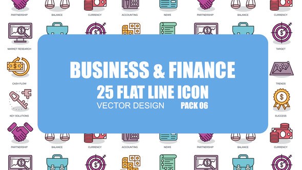 Business And Finance - Flat Animation Icons Video Displays template preview