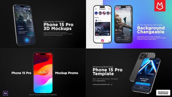 Videohive App Promo | Phone 15 Pro Mockup Product Promo template preview