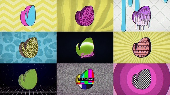 Videohive 80s Retro TV Logo Logo Stings template preview