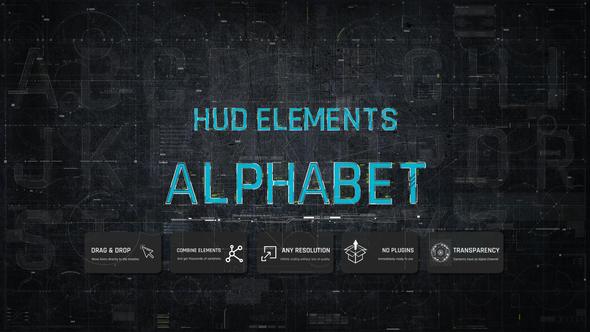 Videohive HUD Elements Alphabet Titles template preview