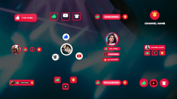 Videohive Subscriber Buttons || After Effects Titles template preview