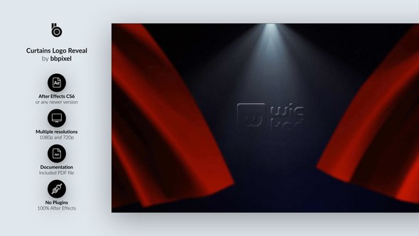 Videohive Curtains Logo Reveal Logo Stings template preview