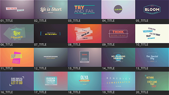 Motion Titles Pack Video Displays template preview