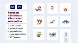 Videohive Cartoon Christmas Character Elements template preview