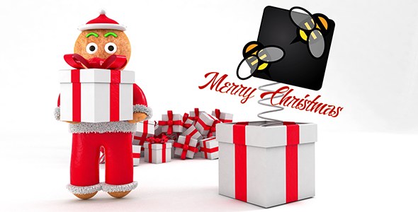 Christmas Greeting With Gingerbread Video Displays template preview