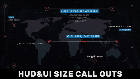 Videohive HUD UI Size Call Outs Titles template preview