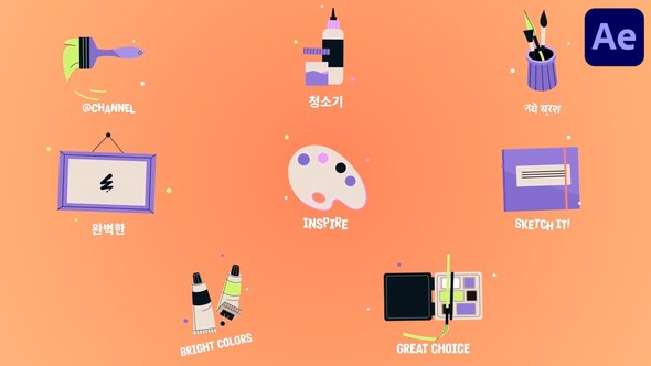 Videohive Art Icons and Titles for After Effects Titles template preview