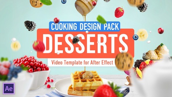 Cooking Design Pack - Desserts Video Displays template preview