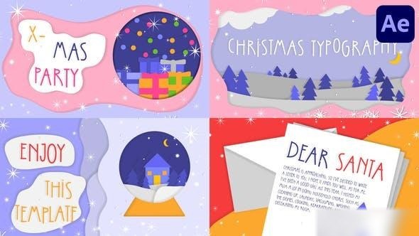 Videohive Christmas Greetings Colorful Scenes | After Effects Openers template preview