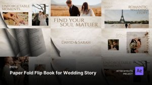 Videohive Intro - Paper Fold Flip Book for Wedding Story Effects Project Files Openers template preview