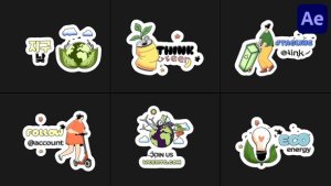Videohive Ecology Stickers | After Effects Titles template preview