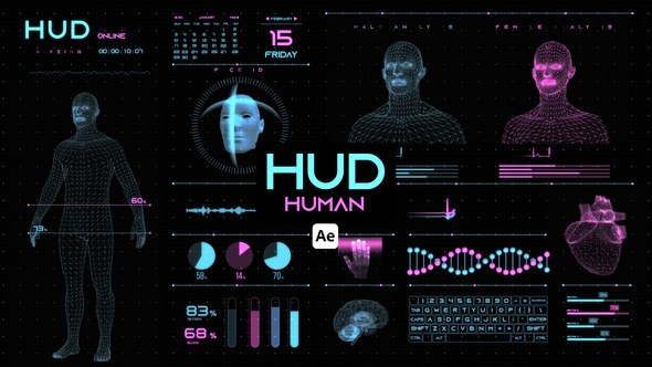 Videohive HUD Human for After Effects Infographics template preview