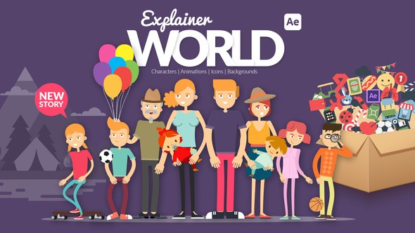 Videohive Explainer World Characters Product Promo template preview
